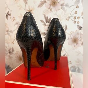 Coach Black Textured Heels